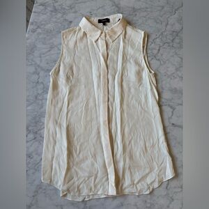Theory Cream Sleeveless Blouse